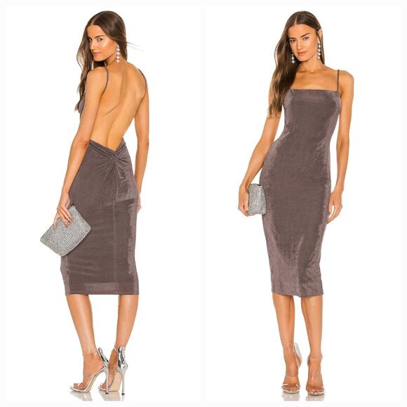 Michael Costello Dresses & Skirts - Michael Costello x REVOLVE Talia Midi Dress in Light Grey Small